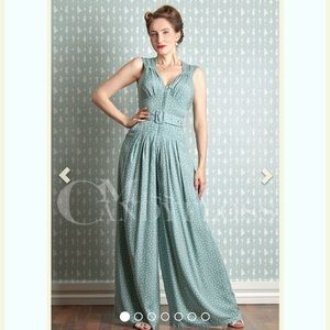 Miss Candyfloss Belicia-Minty Viscose playsuit - 3XL